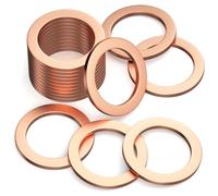 HINZIC Lot de 20 joints de bouchon de vidange d'huile M14 x 1,5 en cuivre rouge 14 mm pour bouchons de carter, eau, carburant et raccords hydrauliques