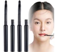 HINZIC Lot de 4 mini pinceaux à lèvres rétractables pour rouge à lèvres, applicateur de gloss à lèvres de voyage, outil de maquillage doux exquis avec capuchon pour femmes et filles, cadeau noir