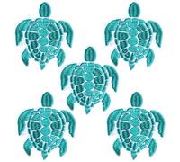 HINZIC Lot de 5 écussons brodés à thermocoller ou à coudre Motif tortue de mer verte Pour loisirs créatifs Vêtements de plage Sac à dos Robe Sacs Chapeaux Jeans
