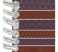 HINZIC Lot de 6 tampons professionnels pour cuir, alliage d'acier et de sculpture sur cuir, outils de poinçonnage pour le travail du cuir - Argent