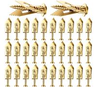 HINZIC Lot de 60 vis d'ancrage auto-perceuses en acier zingué pour cloison sèche, boulons d'expansion en métal robuste pour sangles d'étagère TV, plaques de plâtre (30 ensembles)