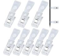 HINZIC Lot de 8 clips de drapeau de jardin en plastique anti-vent pour décoration de mariage ou de Saint-Valentin Transparent