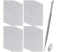 HINZIC Repousse-cuticules en acier inoxydable à double extrémité, autocollant, grain 240, feuilles de papier abrasif de remplacement pour femmes et filles