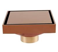 HIOdfhTW Siphon De Sol Couvercle de Drain Sol en Laiton, 8 Couleurs, désodorisation, carré 100x100mm, Anti-Odeur, Salle Bains, Balcon, Douche Invisible(Rose Gold)