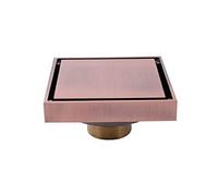 HIOdfhTW Siphon De Sol Couvercle de Siphon Sol en Laiton Massif, carré Anti-Odeur, Salle Bain, Douche Invisible, Rouge Ancien/Or Rose, 100X100mm(Red Ancient)