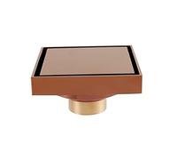 HIOdfhTW Siphon De Sol Couvercle de Siphon Sol en Laiton Massif, carré Anti-Odeur, Salle Bain, Douche Invisible, Rouge Ancien/Or Rose, 100X100mm(Rose Gold)