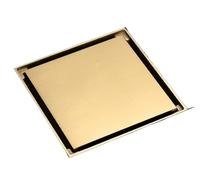 HIOdfhTW Siphon De Sol Couvercle de vidange Sol en Laiton doré brossé, 100x100mm, carré Anti-Odeur, Salle Bains, Balcon, Douche argentée Invisible