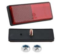 Hioip 2 Pièces Moto vélo E4 Rouge Réflecteur, 87 x 31 x 8 mm Arrière Réflecteur avec Vis, Multifonctionnel Catadioptre Moto Scooter, Réflecteur œil de Chat Arrière Universel (Rouge, Rectangle)