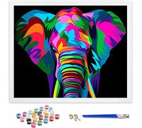 Hiolife Peinture par Numero pour Enfant et Débutant, Loisirs Créatifs Activité Manuelle, Peinture Acrylique Kit de Dessin pour Filles et Garçons, Sans Cadre 40 x 50 cm - Animaux - éléphant