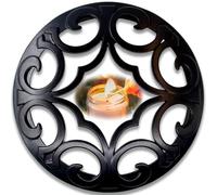 Hion Couvercle Illuma Lid pour Bougie Parfumée, en Métal Élégant Sculpté, Accessoire Décoratif Aidant la Combustion Uniforme et Cadeau Parfait pour Femme et Maison (Espace Noir)