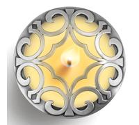 Hion Couvercle Illuma Lid pour Bougie Parfumée, en Métal Élégant Sculpté, Accessoire Décoratif Aidant la Combustion Uniforme et Cadeau Parfait pour Femme et Maison (Espace Argenté)