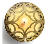 Hion Couvercle Illuma Lid pour Bougie Parfumée, en Métal Élégant Sculpté, Accessoire Décoratif Aidant la Combustion Uniforme et Cadeau Parfait pour Femme et Maison (Espace Doré)