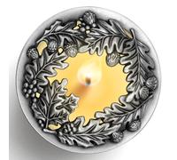 Hion Couvercle Illuma Lid pour Bougie Parfumée, en Métal Élégant Sculpté, Accessoire Décoratif Aidant la Combustion Uniforme et Cadeau Parfait pour Femme et Maison (Fruit Sacré Argenté)