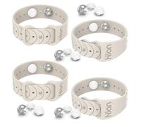 Hion Lot de 2 paires de bracelets pour soulager le mal des transports - Bracelets d'acupression - Pour les nausées matinales, le mal de mer, les maladies de la voiture - Starlight