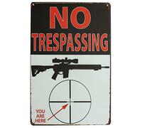 Hioni No Trespassing You are Here Vintage Plaque en métal Plaque de Porte