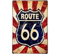 Hioni Plaque en métal style vintage avec inscription « Route 66 »