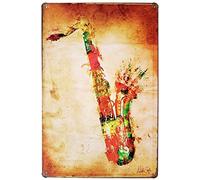 Hioni Saxophone Plaque murale en métal style vintage