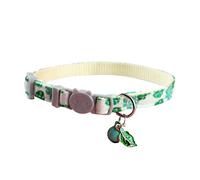 hionre Collier pour chat avec motif fraises et feuilles vertes tropicales - Collier pour chat - Réglable - Vert