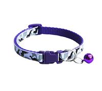 hionre Collier réglable pour animal de compagnie, motif camouflage imprimé cloche, collier pour chien, chat, chiot violet