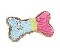 hionre Jouet à mâcher en peluche pour animal domestique - Nettoyage des dents - Résistant aux morsures - Accessoire pour chien en forme d'os - Jouet à mâcher pour chien - Bleu et rose