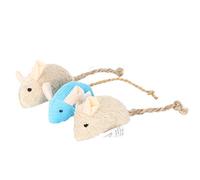 hionre Lot de 3 jouets interactifs en peluche pour animaux de compagnie, chat, chaton, bleu kaki