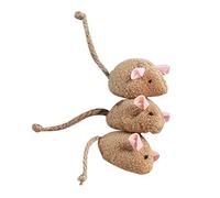 hionre Lot de 3 jouets interactifs en peluche pour animaux de compagnie, chat, chaton, café