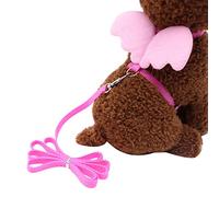 hionre Mignon Solide Couleur Mini Ailes Nylon Pet Harnais Poitrine Sangle Chien Chat Laisse - Rose S
