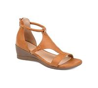 HIONRE Sandals à Plateforme Flat Heel,Sandales à Talons compensés pour Femmes, Chaussures décontractées Grande Taille pour Femmes, Marron, 34,Chaussure Mode Sandale Espadrille lanière
