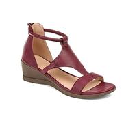 HIONRE Sandals à Plateforme Flat Heel,Sandales à Talons compensés pour Femmes, Chaussures décontractées Grande Taille pour Femmes, Rouge, 34,Chaussure Mode Sandale Espadrille lanière