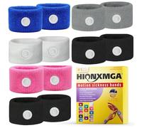 HIONXMGA 6 Paires de Bracelets Anti Nausées - Acupression Naturelle pour Mal des Transports, Nausées Matinales - Réutilisables et Confortables pour Adultes et Enfants