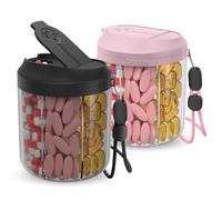 Hionxmga - Pilulier avec 7 grands compartiments, organiseur de flacons de pilules pour le voyage, organiseur de suppléments avec conception anti-mélange, contenant de pilules sans BPA avec 20