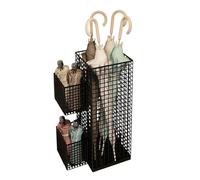 HIOPOIUYT Boîte de rangement verticale pour parapluies en métal pour la maison ou le bureau - Grande capacité - Construction anti-basculement - Support pliable de grande capacité