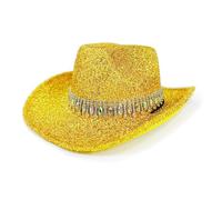 HIOPOIUYT Chapeaux de cowgirl étincelants avec strass en cristal pour enterrement de vie de jeune fille, chapeau de mariée pour acteur, actrice, strass