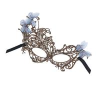 HIOPOIUYT Demi-masque en dentelle avec strass pour femme