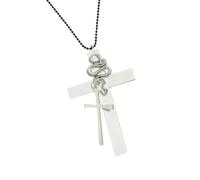 HIOPOIUYT Élégant collier à breloques en forme de croix résistant au ternissement - Accessoire de bijoux pour personnaliser l'expression et la foi - Collier tendance, taille unique, Comme décrit