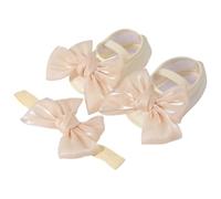 HIOPOIUYT Ensemble nœud et bandeau en coton antidérapant pour petite fille