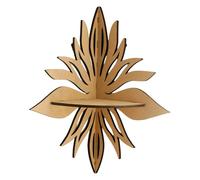 HIOPOIUYT Étagère d'angle murale en bois sculpté avec motif floral creux pour décoration de chambre à coucher