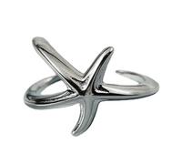 HIOPOIUYT Étoiles De Mer Plaquées En Argent À La Mode Accessoire De Décoration Ouverte Pour Les Fournitures Fêtes Plage Et Les Anneaux Doigt D'usure Décontractés Quotidiennes