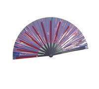 HIOPOIUYT Éventail pliable de grande taille avec design nervuré en bambou, son fort et net pour danses théâtrales, spectacles, danse réfléchissante colorée pour scène