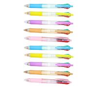 HIOPOIUYT Lot de 10 stylos à bille rétractables simples 4 couleurs 1,0 mm Multicolore pour étudiant