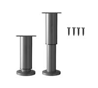 HIOPOIUYT Lot de 2 pieds de meubles réglables en hauteur avec coussinet absorbant les chocs antidérapants pour lit, chaises et tables Pieds de meubles en acier