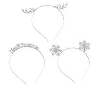 HIOPOIUYT Lot de 3 bandeaux punk en strass métalliques pour fête de Noël