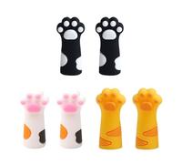 HIOPOIUYT Lot de 6 capuchons en silicone anti-mastication en forme de griffe de chat pour enfants, étudiants, récompenses, chats