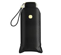 HIOPOIUYT Parapluie plat moderne et élégant manuel 5 plis de luxe anti-UV pour la protection contre la pluie portable parapluie de poche parapluie de voyage, Noir , taille unique