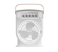 HIOPOIUYT Petit ventilateur de climatisation portable rechargeable de bureau avec 3 vitesses, table pratique pour un usage personnel, humidificateur portable rechargeable