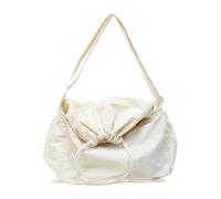 HIOPOIUYT Sac à bandoulière avec cordon de serrage pour femme - Couleur unie - Sac à bandoulière pour étudiant - Grande capacité - Pour voyage, école, beige, One Size