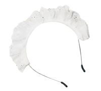 HIOPOIUYT Serre-tête délicat en dentelle plissée japonaise pour cosplay, Halloween, fête costumée, pour femme et fille