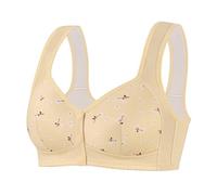 HIOPOIUYT Soutien-gorge de sport à fermeture à bouton sur le devant - Confortable - Couverture complète pour femmes et filles - Fermeture cadeau - Soutien-gorge de sport quotidien, kaki, X