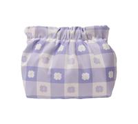 HIOPOIUYT Trousse de maquillage - Portefeuille court - Sac de rangement imprimé floral - Trousse de toilette - Portefeuilles courts - Grand sac de classification, fleur violette