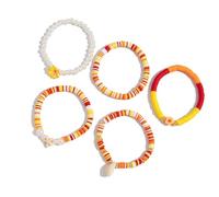 HIOPOIUYT Unique Soft Clay Elastic Handmade Accessoire de mode pour les fêtes de plage et festivals Ensemble de perles d'argile, taille unique, Comme décrit